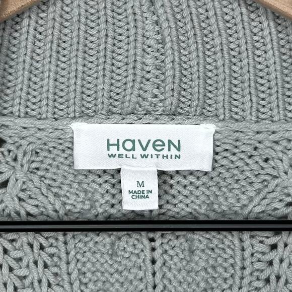 Haven Well Within Gray Heavyweight Open Cardigan Sweater Size M Talbots - Picture 4 of 8